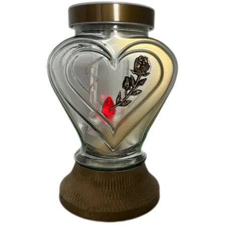 ZNICZ SOLARNY SERCE Z RÓŻĄ - 255 ( 1 szt. )